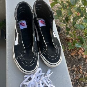 Vans Black and White Skateboard Shoes